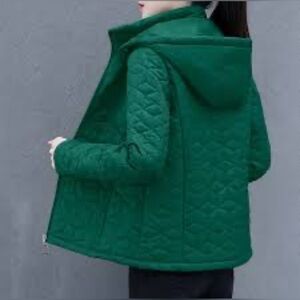 Calvin Klein Green Quilted Hooded Jacket sz M - NEW